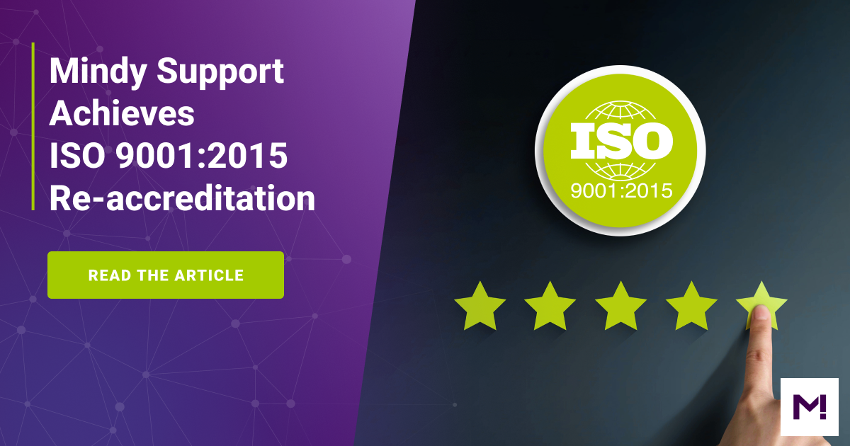 Mindy Support Achieves ISO 9001:2015 Re-accreditation | Mindy Support ...